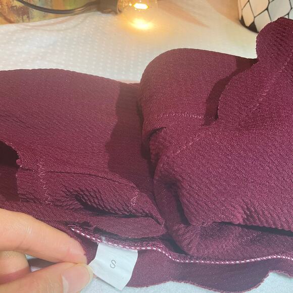 One shoulder swimsuit, red Bordeaux, Size S - Picture 9 of 9